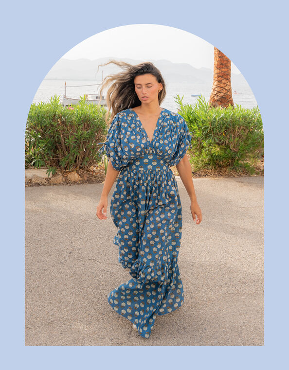 Pitusa Clara Block Print Maxi Dress, , large