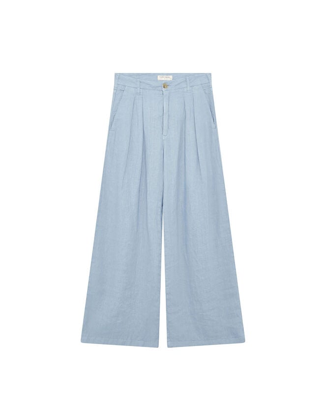 Maison Hotel Marisa Wide Leg Linen Trousers, Blue (BLUE), large