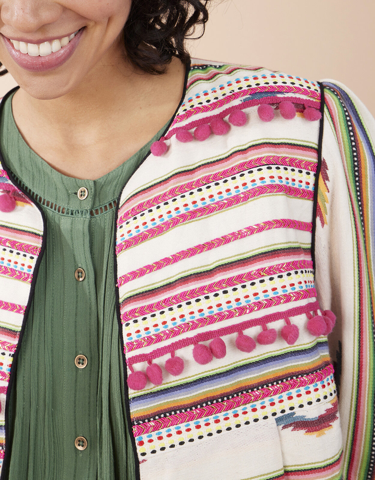 East Fable Ikat Jacket Cream