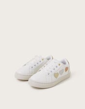 Sparkle Heart Trainers, Ivory (IVORY), large