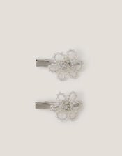2-Pack Beaded Flower Hair Clips, , large