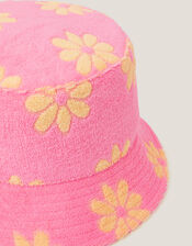 Floral Print Terry Bucket Hat, Multi (MULTI), large