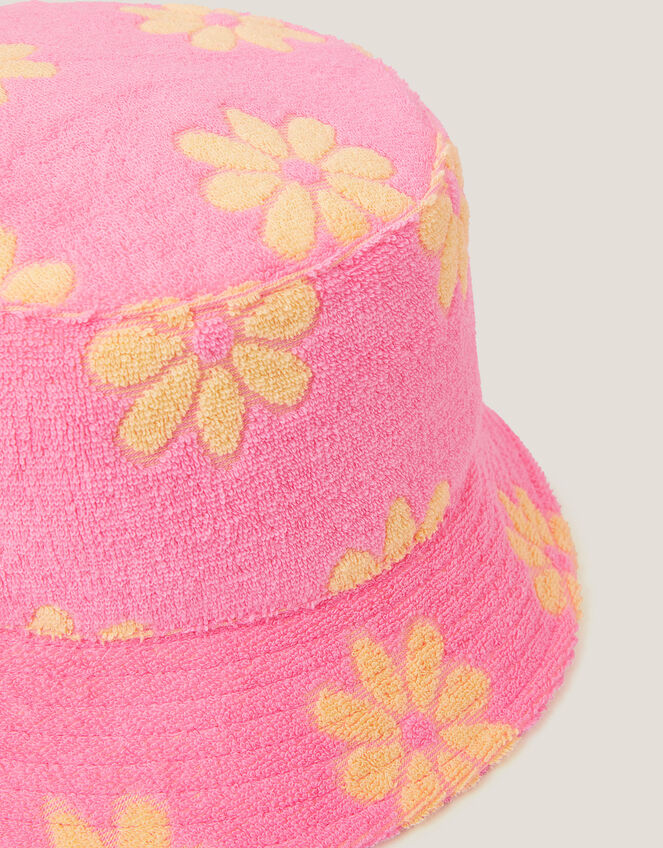 Floral Print Terry Bucket Hat, Multi (MULTI), large