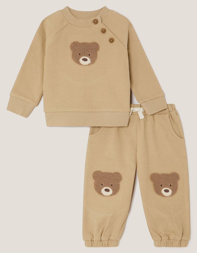 Benny Bear Sweatshirt & Sweatpants Set, Brown (BROWN), large