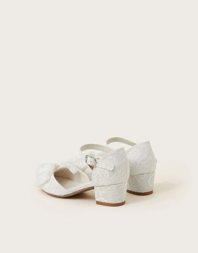 Bow Lace Two-Part Heels, Ivory (IVORY), large