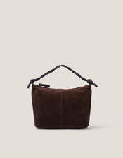 Beth Twist Handle Suede Bag, , large