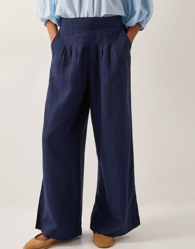 Margo Wide Leg Trousers, Blue (BLUE), large