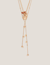 Layered Lariat Charm Necklace, , large