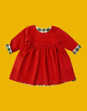 Little Green Radicals Reversible Check Dress, Red (RED), large