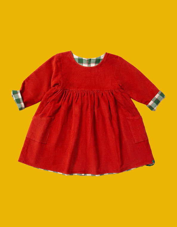 Little Green Radicals Reversible Check Dress, Red (RED), large