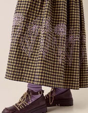 East Dilly Gingham Cotton Skirt, Multi (MULTI), large