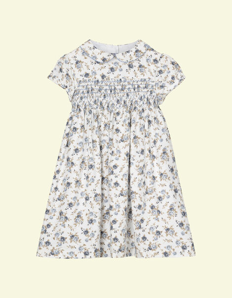 Trotters Arabella Smocked Dress Blue, Blue (BLUE), large