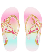 Rainbow Unicorn Dazzle Flip Flops, Multi (MULTI), large