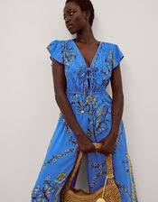 Aimee Floral Culotte Jumpsuit, Blue (BLUE), large