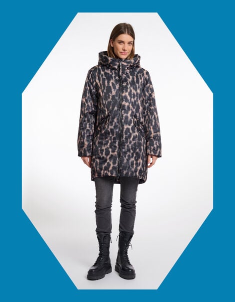 Rino & Pelle Lune Leopard Print Padded Coat, Leopard (LEOPARD), large
