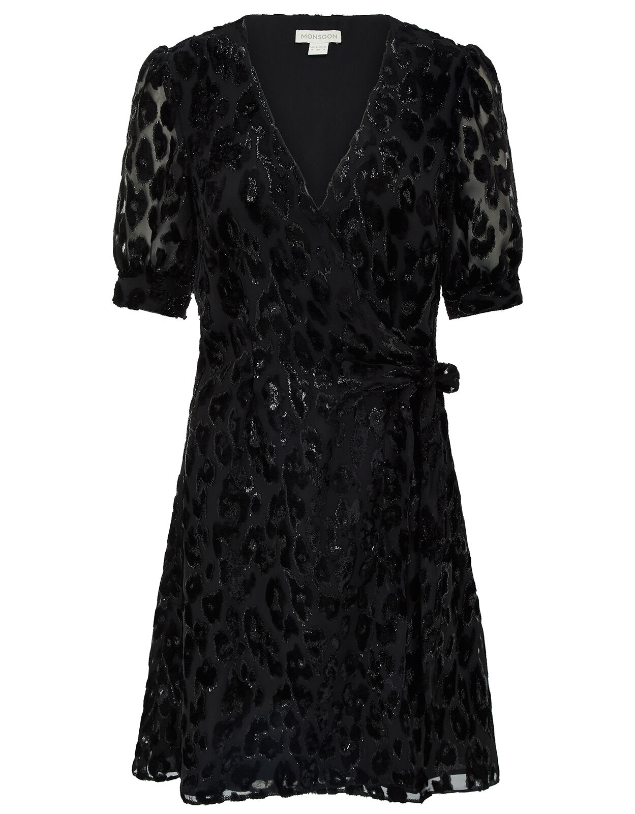 Akeira Animal Devore Blouson Short Dress Black Evening Dresses Monsoon Global