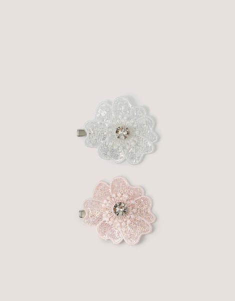 2-Pack Sequin Flower Hair Clips, , large