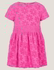 Baby Flower Towelling Dress, Pink (PINK), large