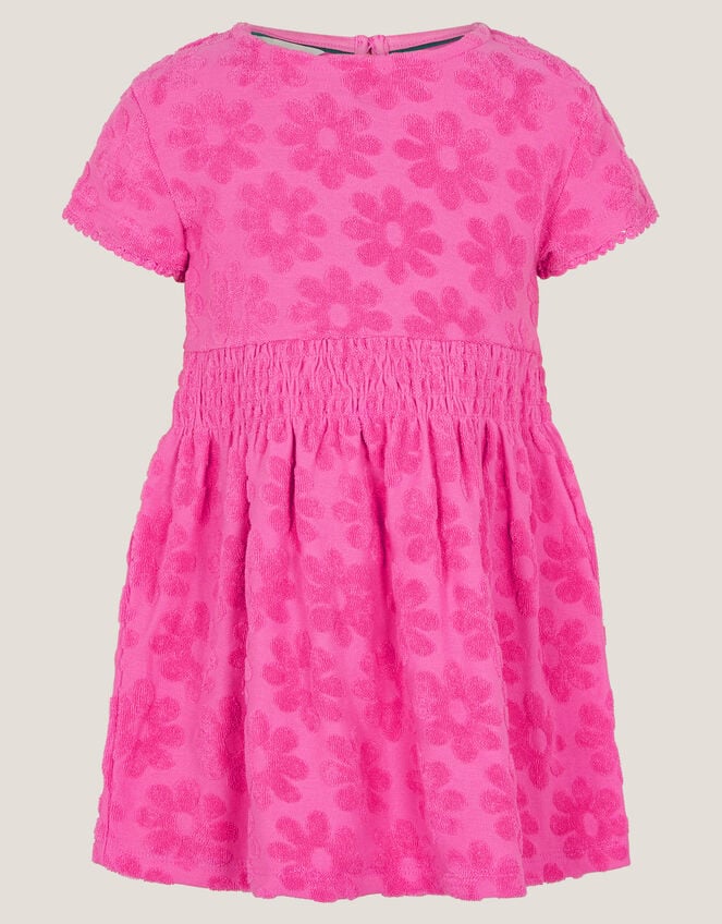 Baby Flower Towelling Dress, Pink (PINK), large