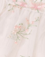 Baby Sakura Floral Embroidered Tulle Dress, Multi (MULTI), large