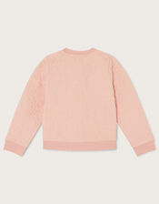 Quilted Butterfly Bomber Jacket, Pink (PINK), large