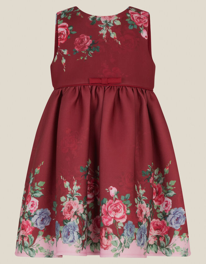 Baby Rose Print Party Dress, Red (RED), large