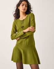 Bayle Bow Knit Mini Dress, Green (GREEN), large