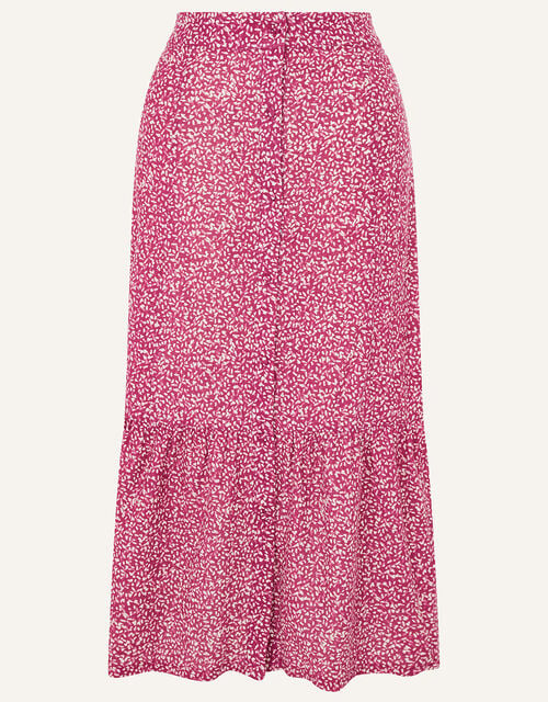 Maddy Printed Jersey Midi Skirt, Pink (PINK), large