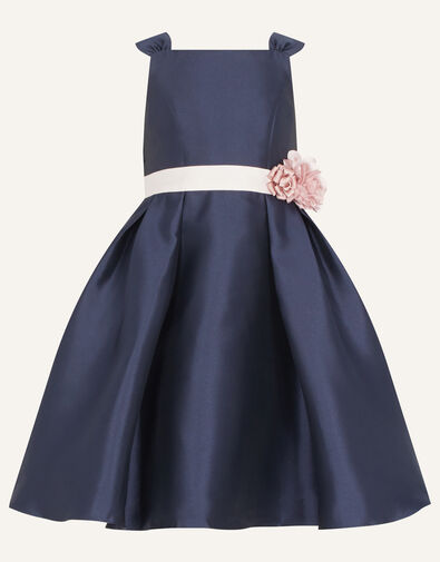 Audrey Duchess Twill Bridesmaid Dress, Blue (NAVY), large
