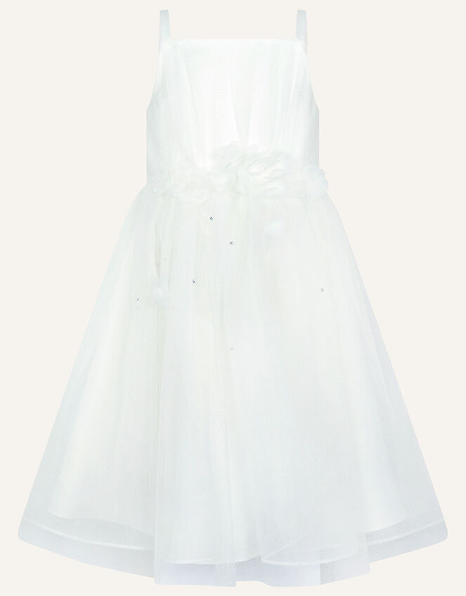 Blossom 3D Glitter Net Dress, Ivory (IVORY), large