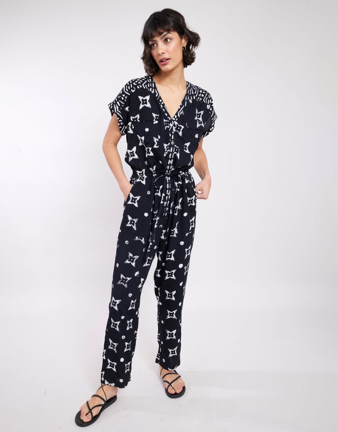 East Nimbus Print Jumpsuit, Black (BLACK), large
