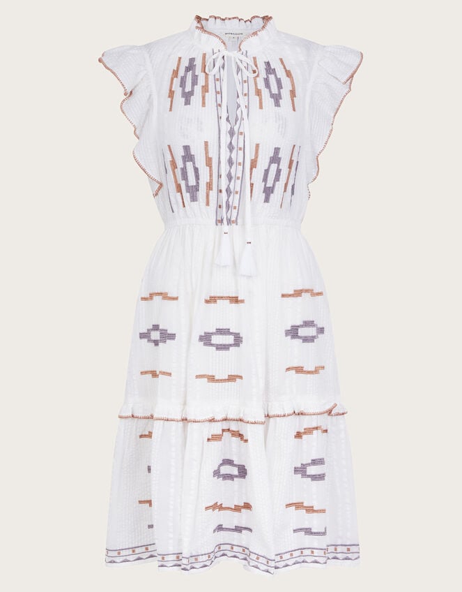 Ula Embroidered Dress, Ivory (IVORY), large