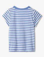 Hatley Sequin Flower Stripe T-Shirt, Blue (BLUE), large