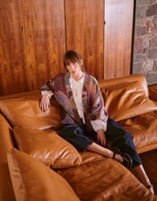 One Hundred Stars Crane Print Kimono Jacket, , large