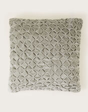 Quilted Velvet Cushion, Grey (GREY), large