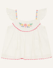 Baby Floral Stripe Top and Shorts Set, Ivory (IVORY), large
