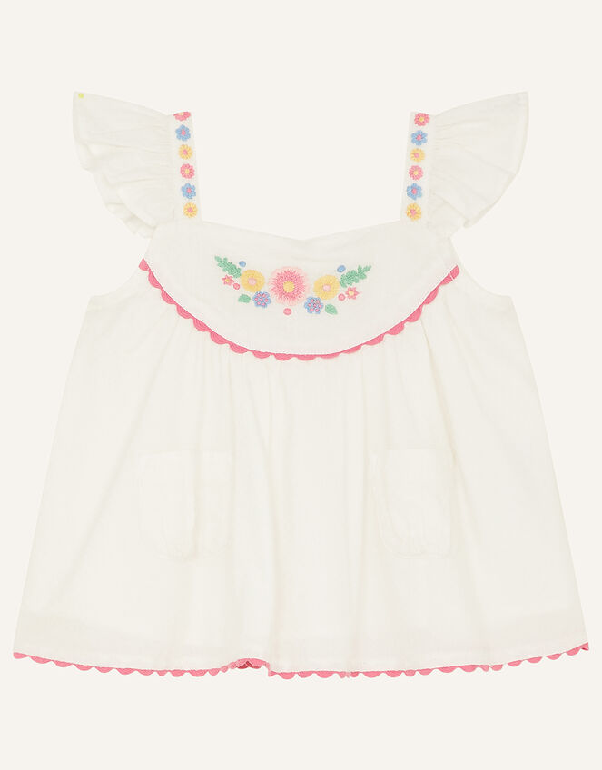 Baby Floral Stripe Top and Shorts Set, Ivory (IVORY), large