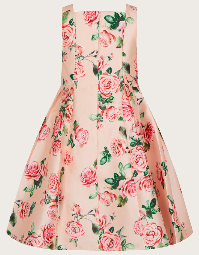 Rose Print Duchess Twill Dress	, Pink (PINK), large