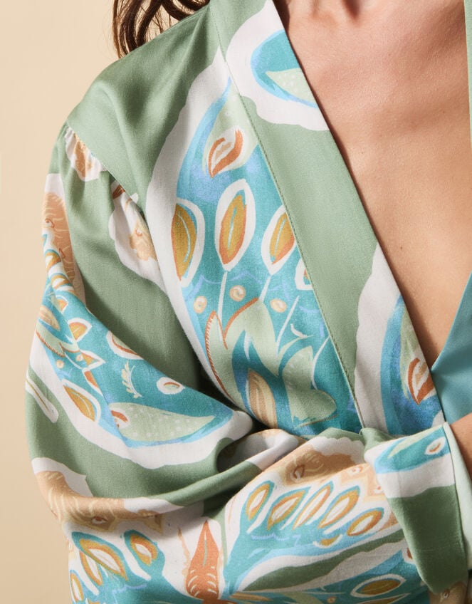 Clemence Aurelie Butterfly Kimono Jacket, Green (SAGE), large