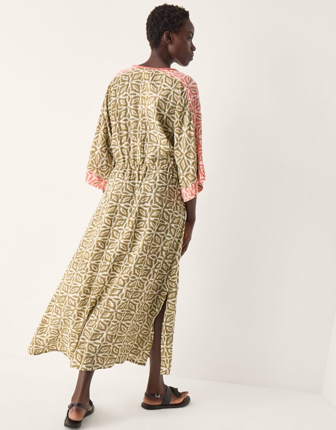 Elma Print Midi Beach Dress, Green (KHAKI), large