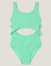 Starfish Imprint Cut Out Swimsuit, Green (GREEN), large