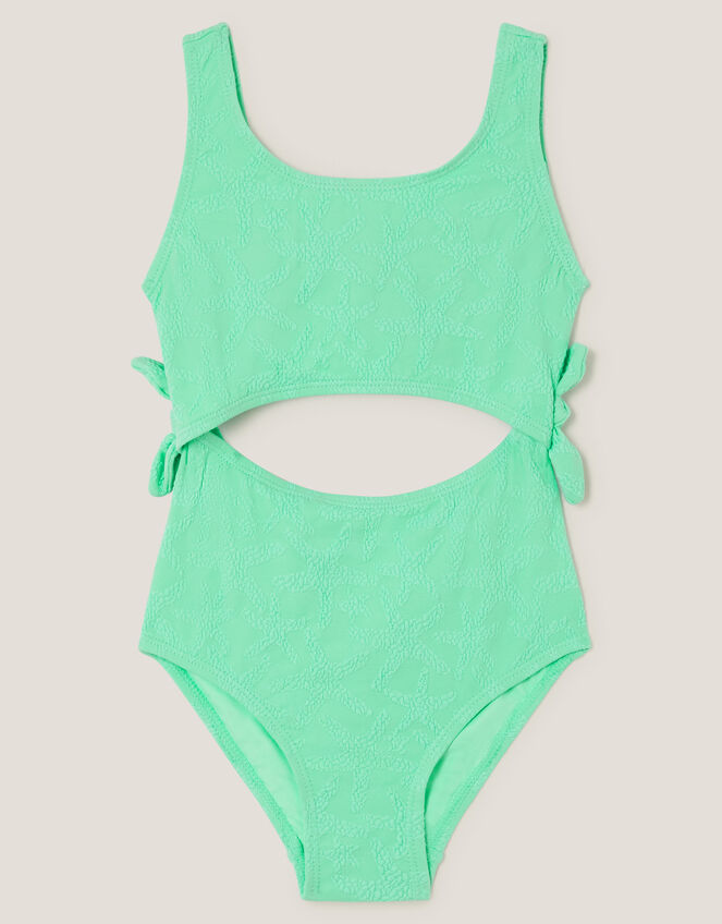 Starfish Imprint Cut Out Swimsuit, Green (GREEN), large