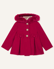 Baby Bow Coat with Hood , Red (RED), large