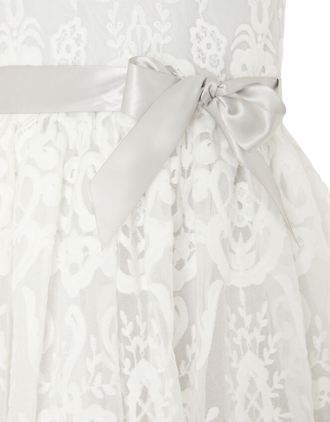 Embroidered Lace Dress, Grey (GREY), large