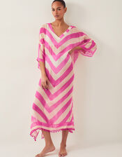 Sorcha Chevron Stripe Kaftan Dress, , large