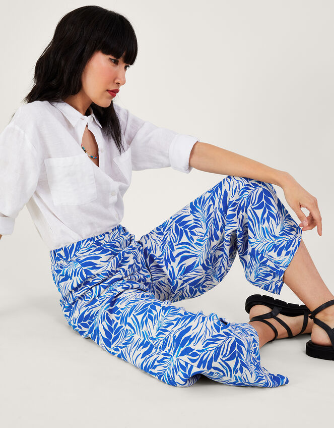Florence Wide Leg Trousers, Blue (BLUE), large