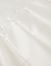 Isabella Short Sleeve Pearl-Embellished Dress, Ivory (IVORY), large