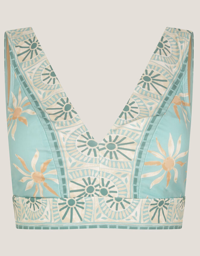 Tashie Sun Print Bikini Top, Blue (AQUA), large