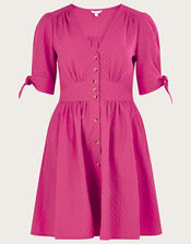 Delilah Dobby Dolly Dress in Sustainable Cotton, Pink (PINK), large