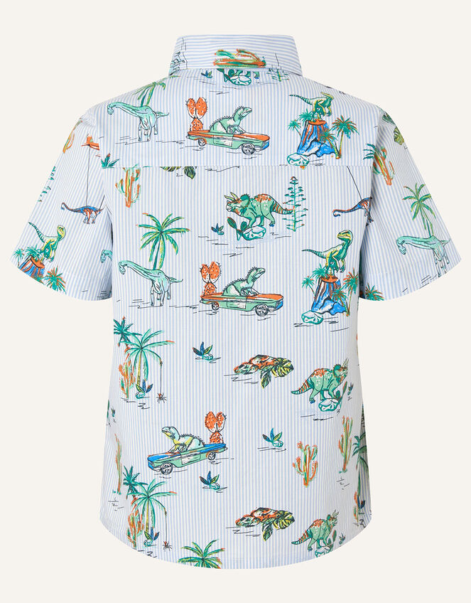 Stripe Dinosaur Shirt, Blue (BLUE), large